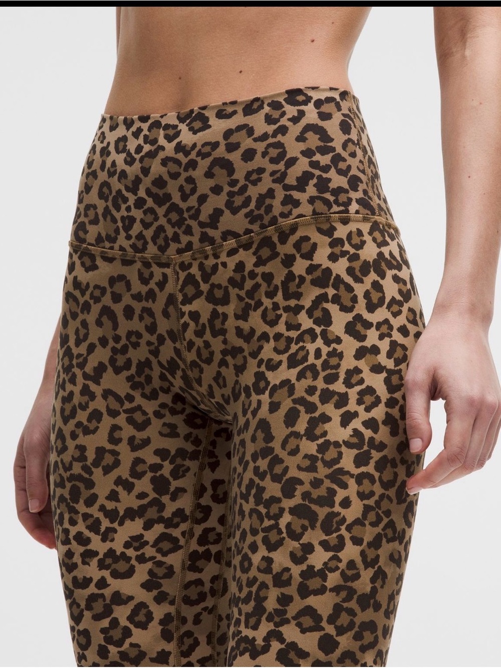 lululemon athletica High-Waist Leopard Print Leggings - Brown/Black small - Picture 3 of 3